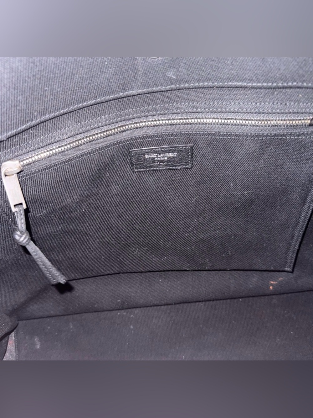 Authentic Saint Laurent Rive Gauche Tote - Black Canvas/Leather Trim - Picture 9 of 15